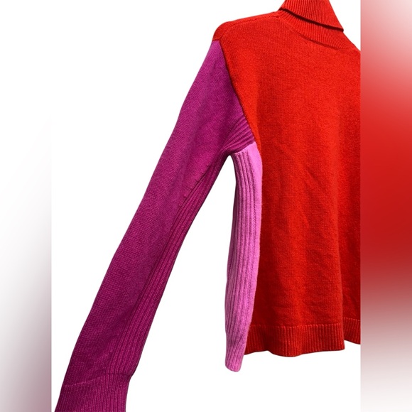 Diane von Furstenberg ColorBlock Cashmere Wool Turtleneck Sweater Anthropologie - Picture 4 of 12